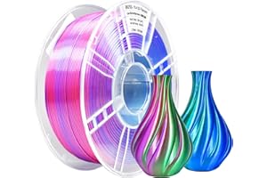 iBOSS Filamento PLA + triplo colore in seta, 1,75 mm, filamento per stampante 3D PLA Plus +/-0,02 mm, 1 kg/bobina, superficie lucida, seta rossa, blu e verde