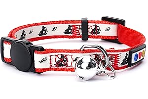 Pawtitas Guantes para patas de mascota que brilla en la oscuridad, collar de gato con hebilla de seguridad y cascabel.