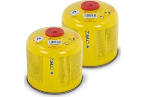 ZMC 2X Gaskartuschen 300g, Schraubkartusche 600ml mit Propan/Butan Gas, EN417 Eurogewinde 7/16", Ventilkartusche Gaskartusche passend für Gaskocher, Gasbrenner, Unkrautbrenner, Camping & Weber Grill
