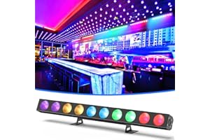 RTKTOUP 120W Wallwasher Luz de Escenario COB LED Luz de fiesta con 10 piezas 4 en 1 RGBW lámpara de perlas，DMX512 Barra de Luces para DJ Concierto Fiesta Bodas Discoteca Salón de Baile
