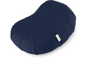 basaho Poduszka do medytacji CRESCENT Zafu | Bawełna organiczna | Z Łuską Gryki | Zdejmowana poszewka nadająca się do prania