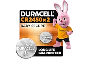 DURACELL 2450 Piles Boutons Lithium 3V (lot de 2) - Longue durée - Clés électroniques, dispositifs domestiques, balances et capteurs de température - Emballage Sécurité Enfant - Conservation 10 ans