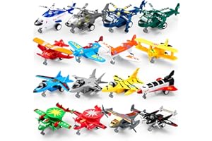 JOYIN 16-teiliges Flugzeug Spielzeug zum Zurückziehen, Spielzeug ab 3 Jahren Jungen, Flugzeug Spielzeugset Hubschrauber Kampfjet, Geschenke für Kinder im Alter von 2-8 Jahren