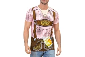 COSAVOROCK Disfraz de Bávaro Alemán Oktoberfest para Hombre Camiseta