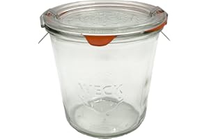 WECK Barattolo Weck da 580 ml con coperchio da 100 mm, guarnizioni e clip incluse