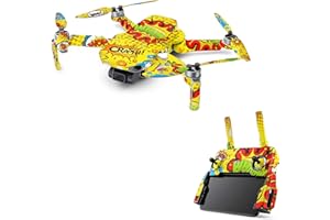 Skins4u Aufkleber Skins für DJI Mavic Mini Skin Designfolie Schutz Folie Decal Design Sticker Set Comics Gelb