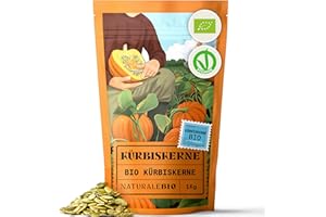 ‎NATURALEBIO NaturaleBio Kürbiskerne Bio 1kg | Vegan, glutenfrei, ohne Gentechnik | Reich an Nährstoffen & Antioxidantien | Unterstützt Herz-, Blut- & Knochengesundheit | Ideal für Kochen & als Snack