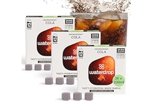 WATERDROP MICRODRINK waterdrop® Microdrink COLA Special Edition - Water Flavouring - Hydration Tablet - Natural Fruit Mix - Vitamin C - Sugar Free - Kola Nut - Green Coffee - 36 Drinks
