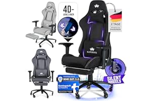 ‎ELITESEATS ELITESEATS Gaming Stuhl Ergonomisch [TESTSIEGER] Kratzerfreie Rollen Atmungsaktiv, 4D-Armlehnen, mit Fußstütze | Ergonomischer Gamingstuhl Stoff 150 kg Belastbarkeit | Gaming Chair | Gaming Sessel