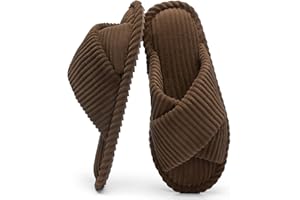 GOEWY Pantofole Donna con Memory Foam, Ciabatte in Velluto a Coste per Casa, Punta Aperta e Fiocco Incrociato, Suola Antiscivolo. Regalo Comodo e Alla Moda per Lei