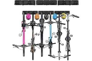 HUTIGERTECH Support mural pour vélos et casque, 4 ou 6 versions de vélos,Support intérieur réglable pour le garage ou la maison, Support vertical pour vélos, Support pour vélos de route ou de montagne