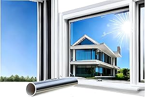 ‎MARAPON MARAPON® Sonnenschutzfolie Fenster innen [60x200 cm] Fensterfolie Sonnenschutz von innen durchsichtig von aussen Blickdicht - Spiegelfolie Fenster Sichtschutz STATISCH HAFTEND