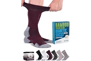Doctor's Select Viscose Bamboo Ankle Diabetic Socks for Women and Men - 6 Pairs | Super Soft, Non Binding, Loose Wide Top
