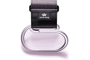 Think King Jumbo Crochet pour landau, fauteuil roulant, déambulateur, brossé (aluminium/noir)