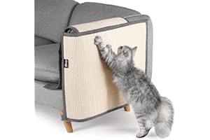 NATUYA Furniture Protectors from Cats-Cat Furniture Protector-Cat Scratch Deterrent Cushion-Stretchable Anti-Scratch Sofa Cushion (Dark gray - Sisal Armrest, Left)