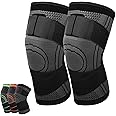 Ofrdncy 2 pieces Knee Sleeve, Knee Pads Compression Fit Support -for Joint Pain and Arthritis Relief, Improved Circulation Compression(L)
