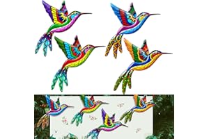 Kyduu 4 Pezzi Decorazione artistica da parete in metallo colibrì, Ferro battuto metallo uccello decorazione da parete, Decorazione da parete in metallo, Arte della parete del colibrì per casa giardino