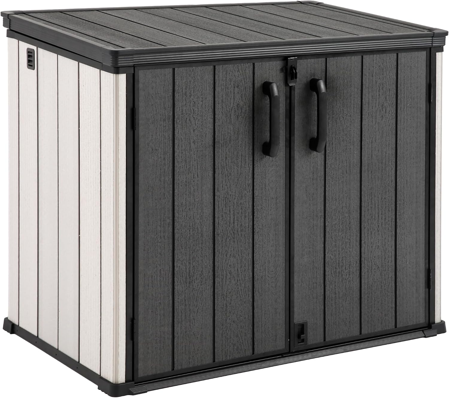 Aweather 1200L Heavy-Duty Lockable Weather-Resistant Sloped-Roof Dual-Open Storage Box 142 x 86 x 121cm - Multi-Purpose Indoor/Outdoor Storage for Cushions, Tools, Toys | Patio, Backyard Chest