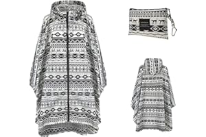 Freiesoldaten Mujer Impermeable Poncho de Lluvia Elegante Reutilizable Ligero Al Aire Libre Impermeables Chubasquero con Capucha