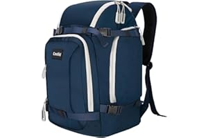 Coolfel Borsa per Scarponi da Sci con Scomparto per Casco, 50L Zaino da Sci Snowboard Pattini a Rotelle, Borsa da Sci Impermeabile per Casco, Giacca, Occhiali, Guanti