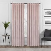 Eclipse Harper Kadife &Ccedil;ubuk Cep Perdeleri Yatak Odası i&ccedil;in, Tek Panel, 127 cm x 213 cm, Allık