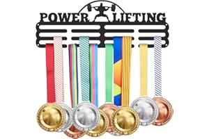 SUPERDANT Espositore per Medaglie per Sollevamento Pesi Porta Medaglie per Sollevamento Pesi con 12 Linea Espositore Porta Medaglie in Acciaio Robusto Montati A Parete Regalo per Atleta