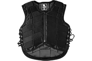 BOROCO Protector Corporal para Montar A Caballo,Chaleco De Seguridad para Entrenamiento De Equitación Protector Negro Acrílico,Chaleco De Equitación Cómodo para Niños, Niñas Y Niños(CL)