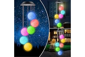 HeiPen Solar Garden Lights, Outdoor Decorations, Hanging Ornaments for Yard Porch (Ball) - Gifts for Her, Mum, Grandma, Mothers Day, Christmas