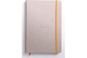 RHODIA 118725C - Beige Rigid Notebook - A5 - 192 pages - Plain Ivory Clairefontaine Paper 90 g/m - Bookmark, Elastic Closure - Faux Leather Cover - Rhodiarama Collection