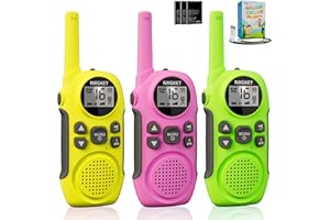 Talkie Walkie Rechargeable,NXGKET Talkie-walkie Longue Portée 3KM,Jouets de Plein air pour Enfants de 3 à 12 Ans, Batteries Li-ION intégrées,16 Canaux Radio Lampe pour Camping Jeu d'Aventure Randoneé