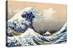 canvashop Quadri Moderni Soggiorno Hokusai Cm 50X35 La Grande Onda Di Kanagawa Quadro Su Tela Canvas Stampe Da Parete Arredo Casa Arte Giapponese