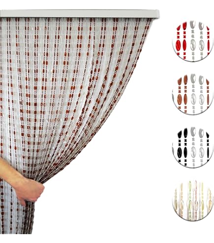 Tenda Di Perle Per Finestre E Porte Balcone – Grigia, 90 X 200 Cm, Anti-insetti E Con Profilo In Alluminio
