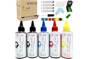 F-INK 5 x 100ml Ink and Ink Refill Kits Compatible with Canon 575XL 576XL 545XL 546XL 575 576 545 546 512 513 PG-545 CL-546 PG-575 CL-576 Ink Cartridges