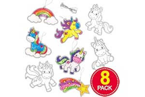 Baker Ross Kit per Decorazioni con Unicorni Acchiappasole per Bambini, per Decorare Creazione Fai da Te per Bimbi (Confezione da 8)