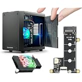 ElectroCookie Mini PC Case for Raspberry Pi 5 with M.2 NVMe SSD PCIe HAT and Active RGB Cooler (Black Box + M.2 HAT[X1001])