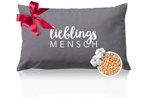 ‎HERBALIND Herbalind Kirschkernkissen LIEBLINGSMENSCH – Hochwertiges Wärmekissen für Mikrowelle als Geschenk für deinen Partner oder Beste Freundin - BFF, Freundin, Geburtstagsgeschenk - Grau 30x20 cm