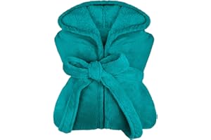 npluseins extra weicher Kapuzen-Bademantel aus Kuschelfleece - in modernen Farben und verschiedenen Größen - Unisex & wadenlang