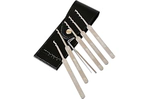 Multipick - Juego de ganzúas para pesca profesional - 7 piezas - Acero único de alto rendimiento - en estuche de piel