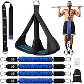 ALongSong Bandas de Resistencia para Dominadas con 4/5 Bandas, Rango de Bandas Elasticas de 80-320Lbs / 80-400Lbs y Plataform