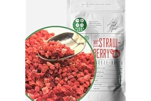ZINGY ZOO Fraises Fruits Frais Lyophilisée en Morceaux | 100% Naturel Fraise Sechee Freeze Dried Fruit | Fruits Seche Lyophilisateur | Fruits Secs | Gefriergetrocknete Erdbeeren | Freeze Dried Strawberry