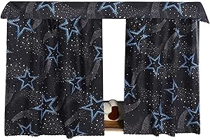 LA HUATE Students Dormitory Bottom Bunk Bed Curtains Lightproof Dustproof Bed Drapes Underbed Privacy Play Curtain (Stars, 1.1x2.0m)