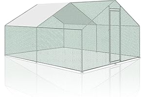Joparri Poulailler avec Serrure, Poulailler Acier galvanisé Enclos extérieur Poulailler, pour Cage à Poules Cage à Oiseaux (3 x 4 x 2 m)