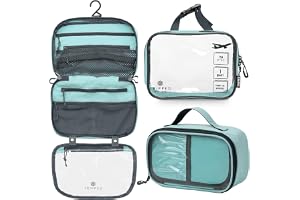 Toalettväska kit set: hängande resenecessär + 311 TSA kosmetisk vätskepåse + ultralätt tillbehörsorganiseringspåse, Dusty Tea
