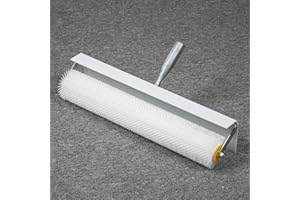 GOTOTOP Rouleau Débulleur, 500mm 21mm Rouleau à Pointes Screeding Compound Roller, avec Protection Anti-éclaboussures, Blanc