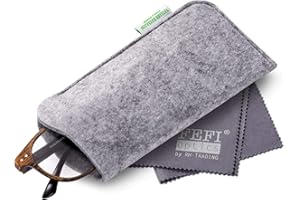 FEFI - Einsteck Brillenetui aus recycelten PET-Flaschen - mit hochwertigem Brillenputztuch/Microfasertuch