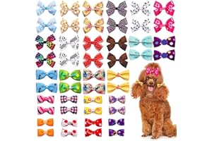 BIPY 30 unidades/15 pares de lazos grandes para el pelo de perro con bandas de goma, lazos de aseo para perros para gatos medianos y grandes, Yorkie Alpaca, boda, festival, diamantes de imitación,