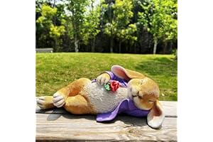 ‎HANDSIDER Handsider Häschen-Figur Osterhase Gartenfigur Kaninchen-Statue Gartendeko für Draußen Garten Terrasse, Hof, Tisch, Büro, Küche (Lila)