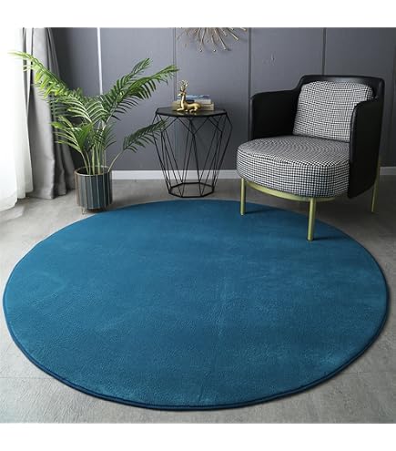 Tappeto Rotondo Natalizio In Poliestere, Motivo Babbo Natale, Diametro 80 Cm, Antiscivolo, Lavabile, Per Salotto E Camera