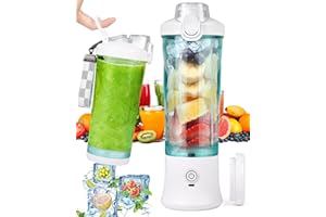 Dreamhigh® Mikser Smoothie Maker, 600 ml, przenośny mikser do smoothie i shake'ów z 6 ostrzami, 4000 mAh, mini mikser może wycisnąć 25 filiżanek soku do biura, na kemping i w podróży