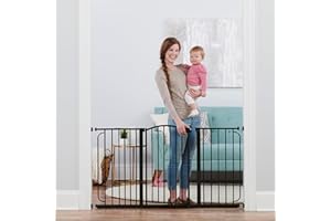 Regalo Easy Step Extra Wide Arched Décor Walk Thru Baby Gate, Includes 3-Pack Extension Kit to Fit Multiple Openings, 4 Pack Pressure Mount Kit and 4 Pack Wall Mount Kit, Bronze